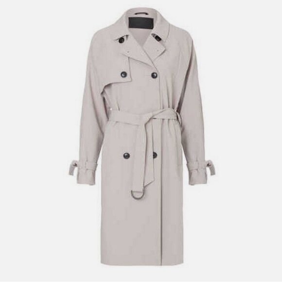 Storm & Marie Haya JA Silver Cloud Light Gray Trench Coat - Picture 1 of 4